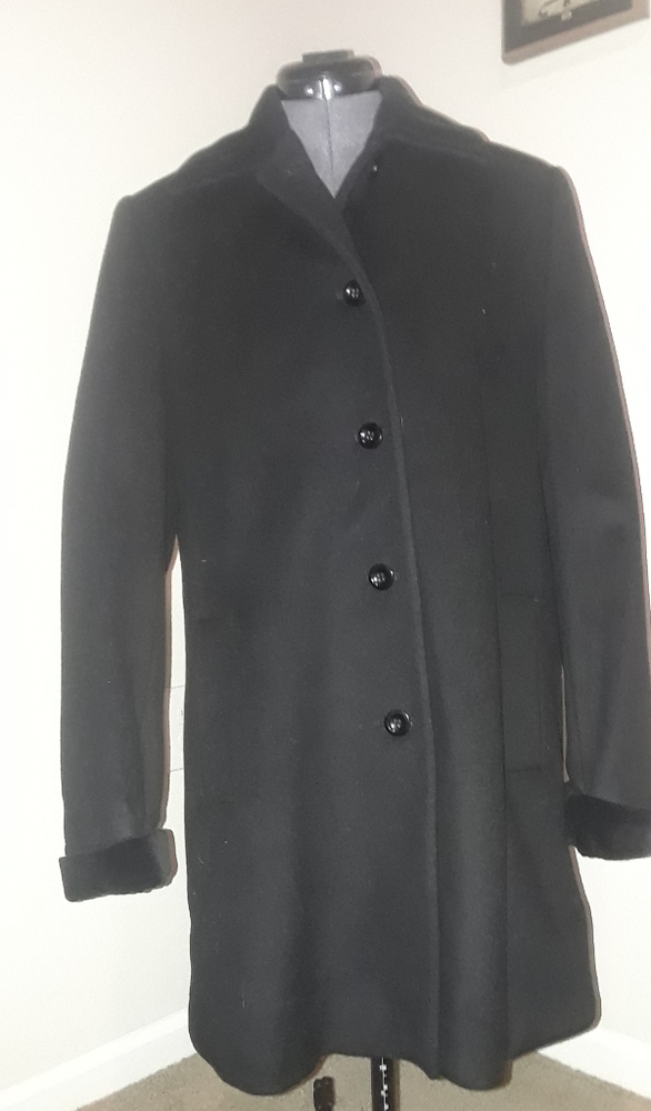 Liz Claiborne Black Long Dress Coat